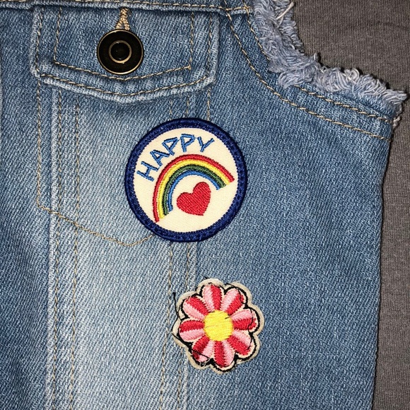 NWT Mickey Mouse Rainbow Flower Jean Vest Size 4-5 - Picture 5 of 8